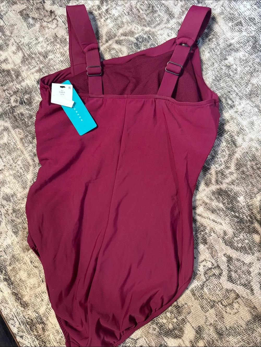 Aqua Green Berry-Red One-Piece Swimsuit